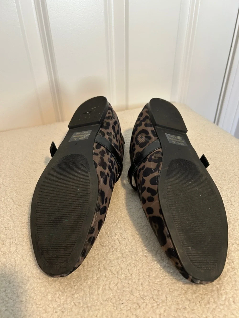 Camila Coelho Leopard Mesh Flats with Buckle Women's Size 7 - Picture 4 of 5